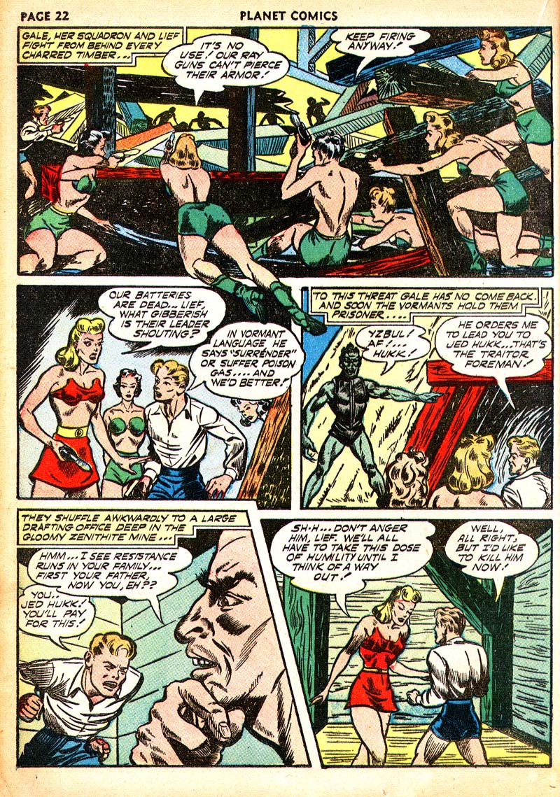 Planet Comics #21 (Fiction House), page 24. Public domain (US).