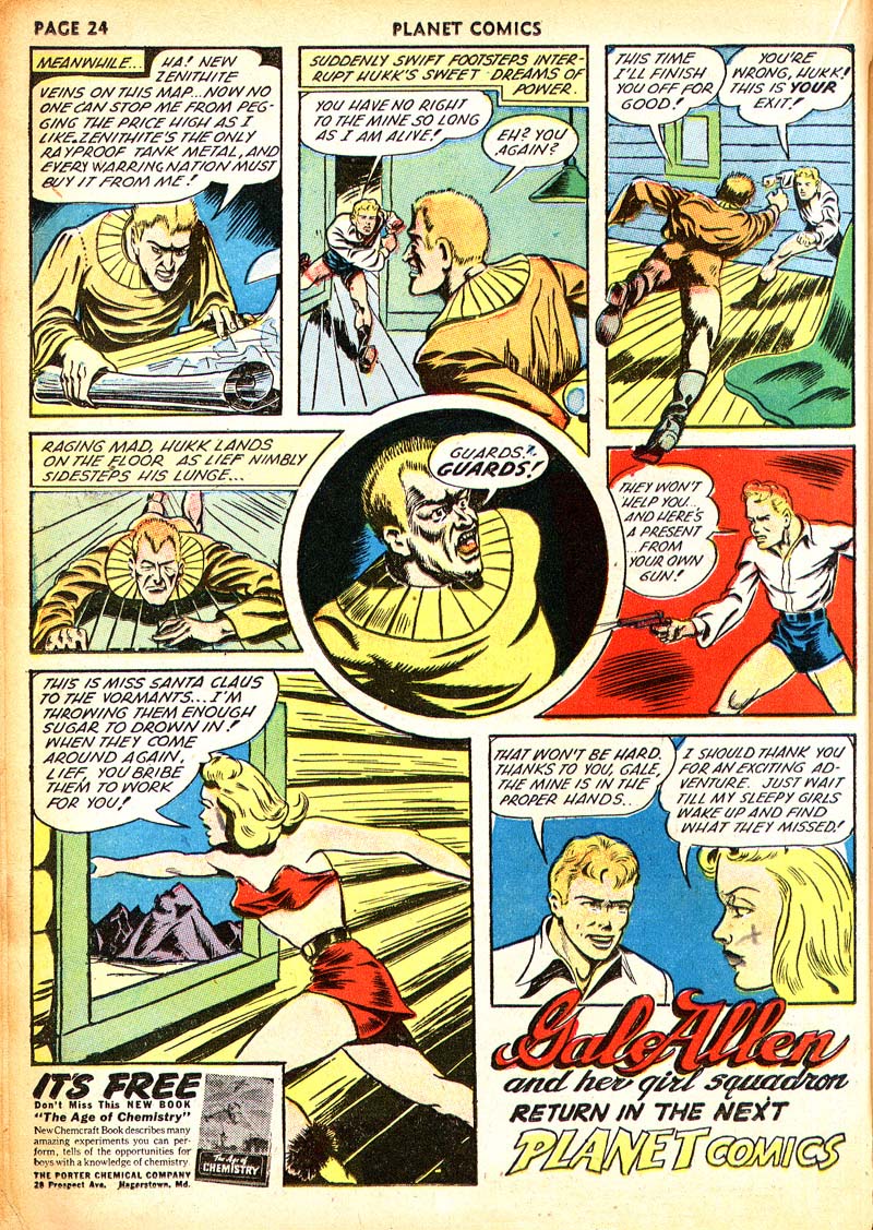 Planet Comics #21 (Fiction House), page 26. Public domain (US).