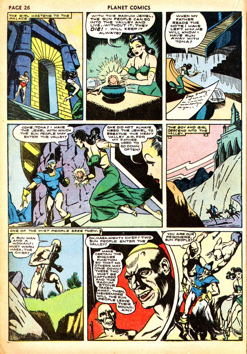 Planet Comics #21 (Fiction House), page 28. Public domain (US).