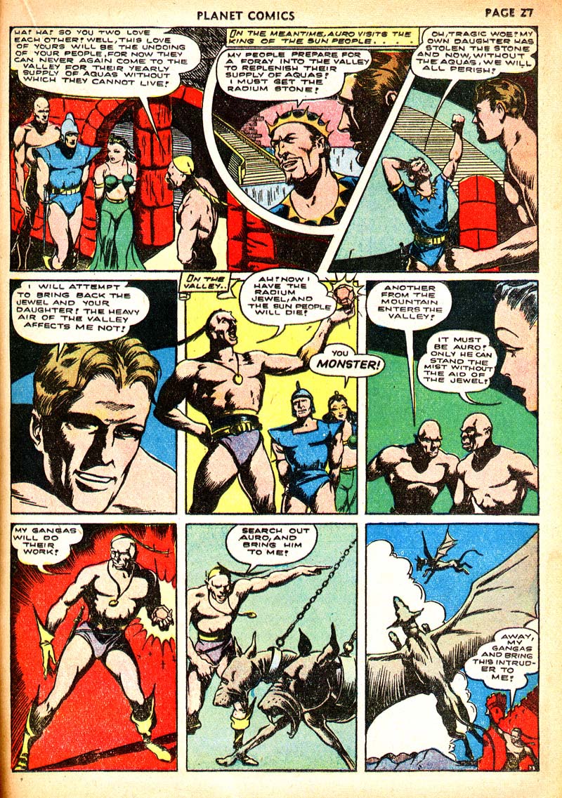 Planet Comics #21 (Fiction House), page 29. Public domain (US).