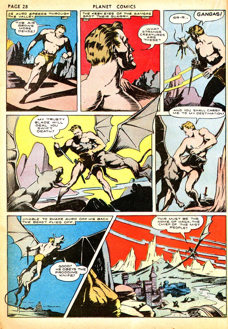 Planet Comics #21 (Fiction House), page 30. Public domain (US).