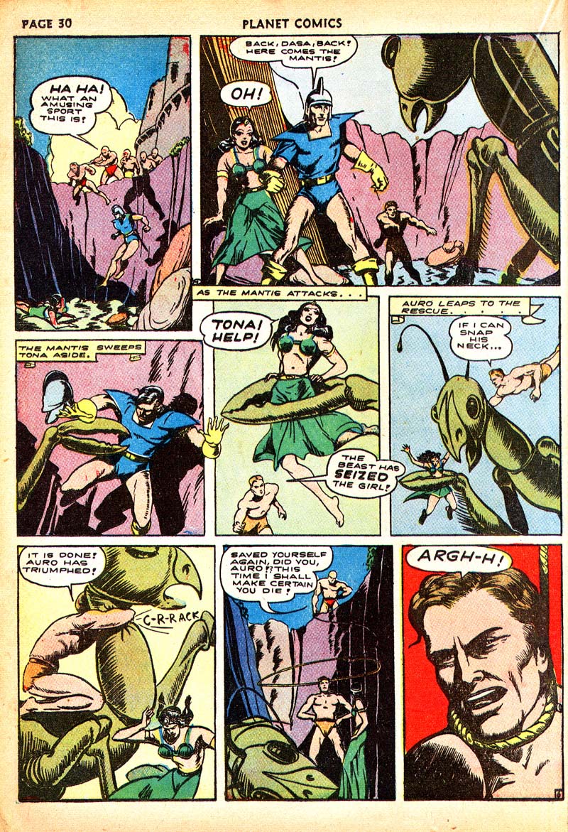 Planet Comics #21 (Fiction House), page 32. Public domain (US).