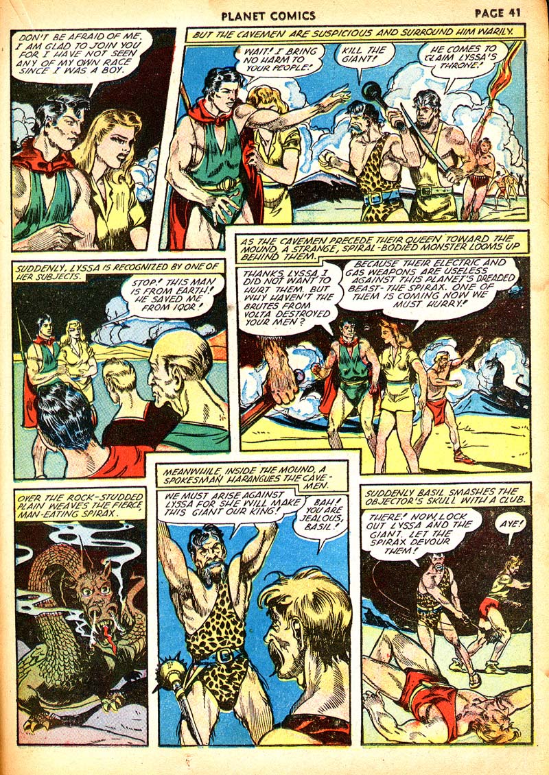 Planet Comics #21 (Fiction House), page 44. Public domain (US).