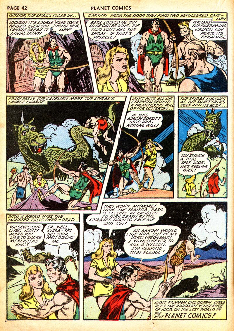 Planet Comics #21 (Fiction House), page 45. Public domain (US).