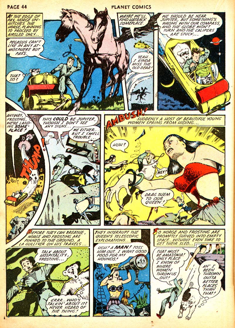 Planet Comics #21 (Fiction House), page 47. Public domain (US).