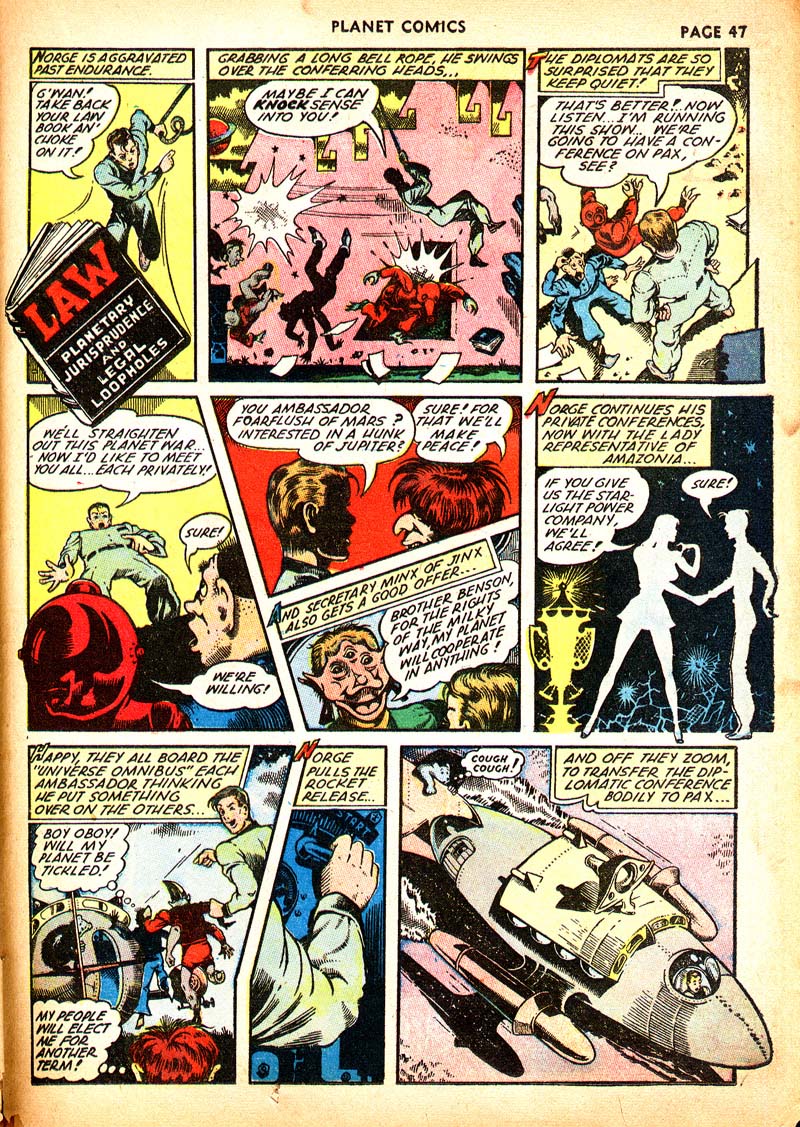 Planet Comics #21 (Fiction House), page 50. Public domain (US).