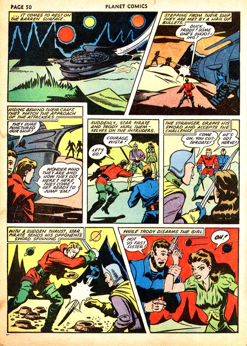 Planet Comics #21 (Fiction House), page 53. Public domain (US).