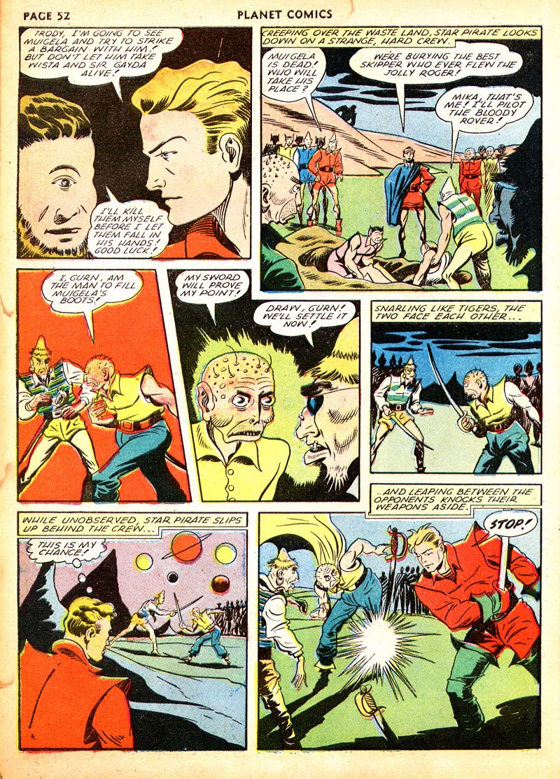 Planet Comics #21 (Fiction House), page 55. Public domain (US).