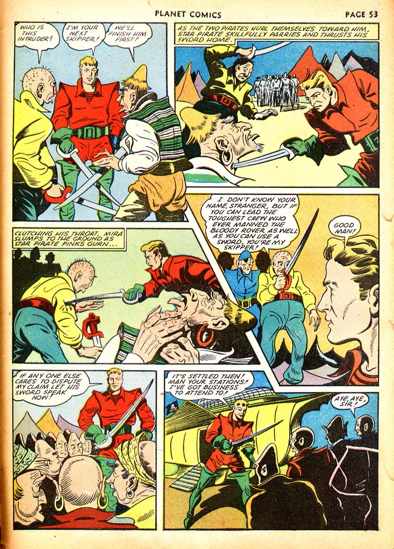Planet Comics #21 (Fiction House), page 56. Public domain (US).