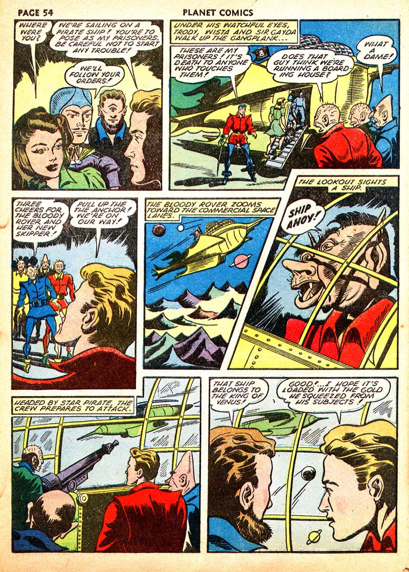 Planet Comics #21 (Fiction House), page 57. Public domain (US).
