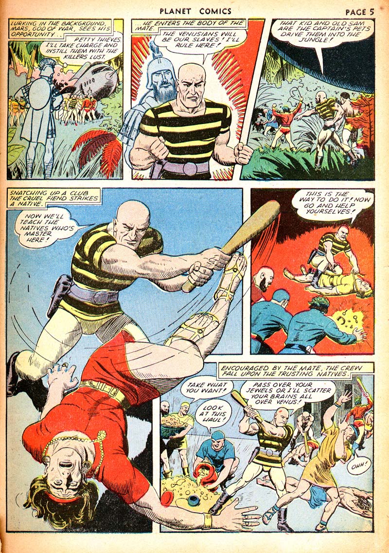 Planet Comics #21 (Fiction House), page 7. Public domain (US).