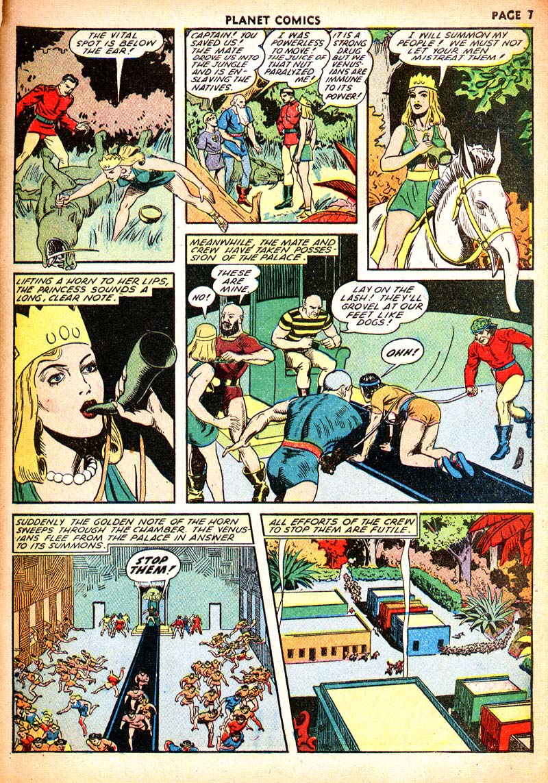 Planet Comics #21 (Fiction House), page 9. Public domain (US).
