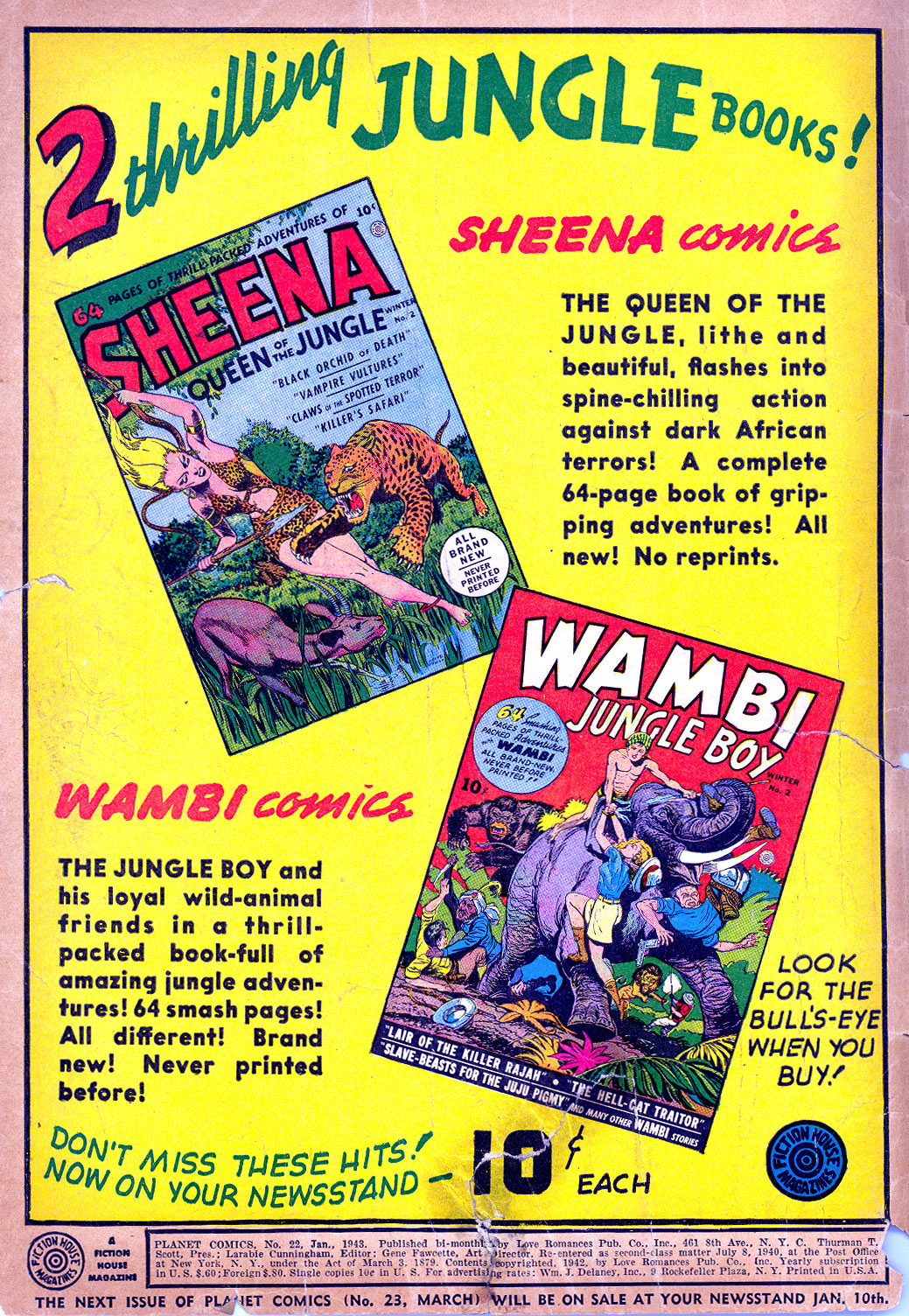 Planet Comics #22 (Fiction House), page 2. Public domain (US).