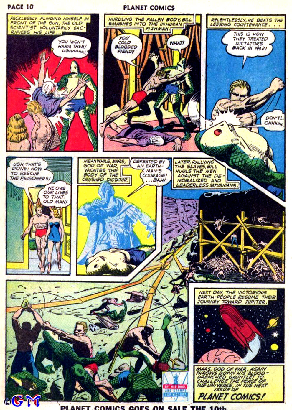 Planet Comics #22 (Fiction House), page 12. Public domain (US).