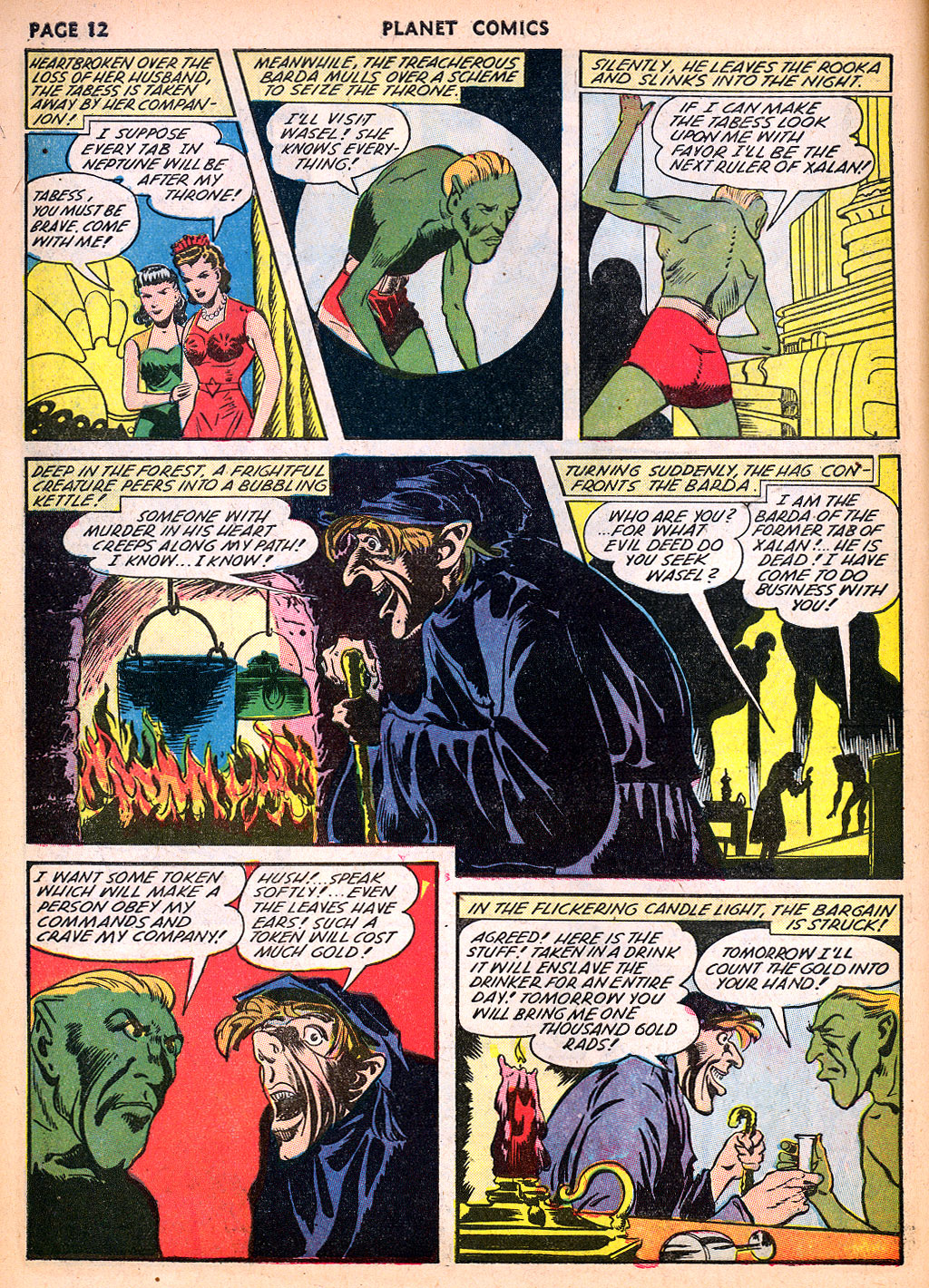 Planet Comics #22 (Fiction House), page 14. Public domain (US).