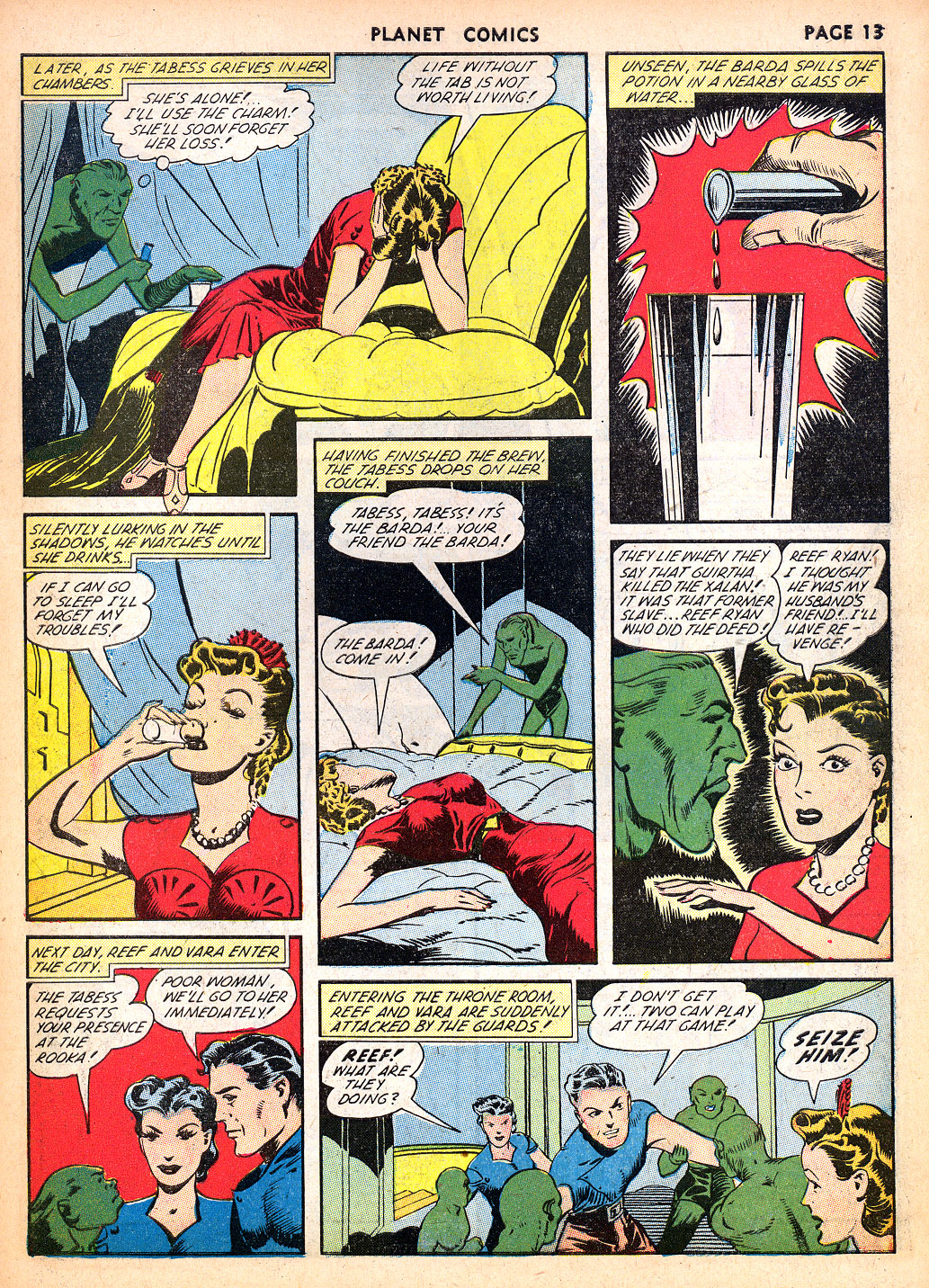Planet Comics #22 (Fiction House), page 15. Public domain (US).