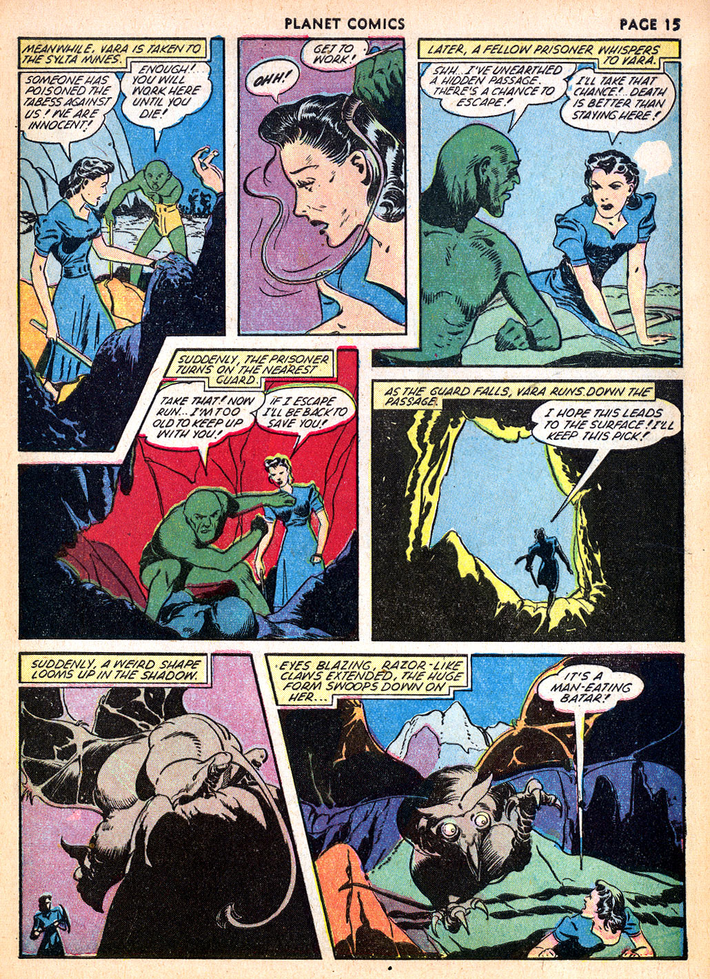 Planet Comics #22 (Fiction House), page 17. Public domain (US).
