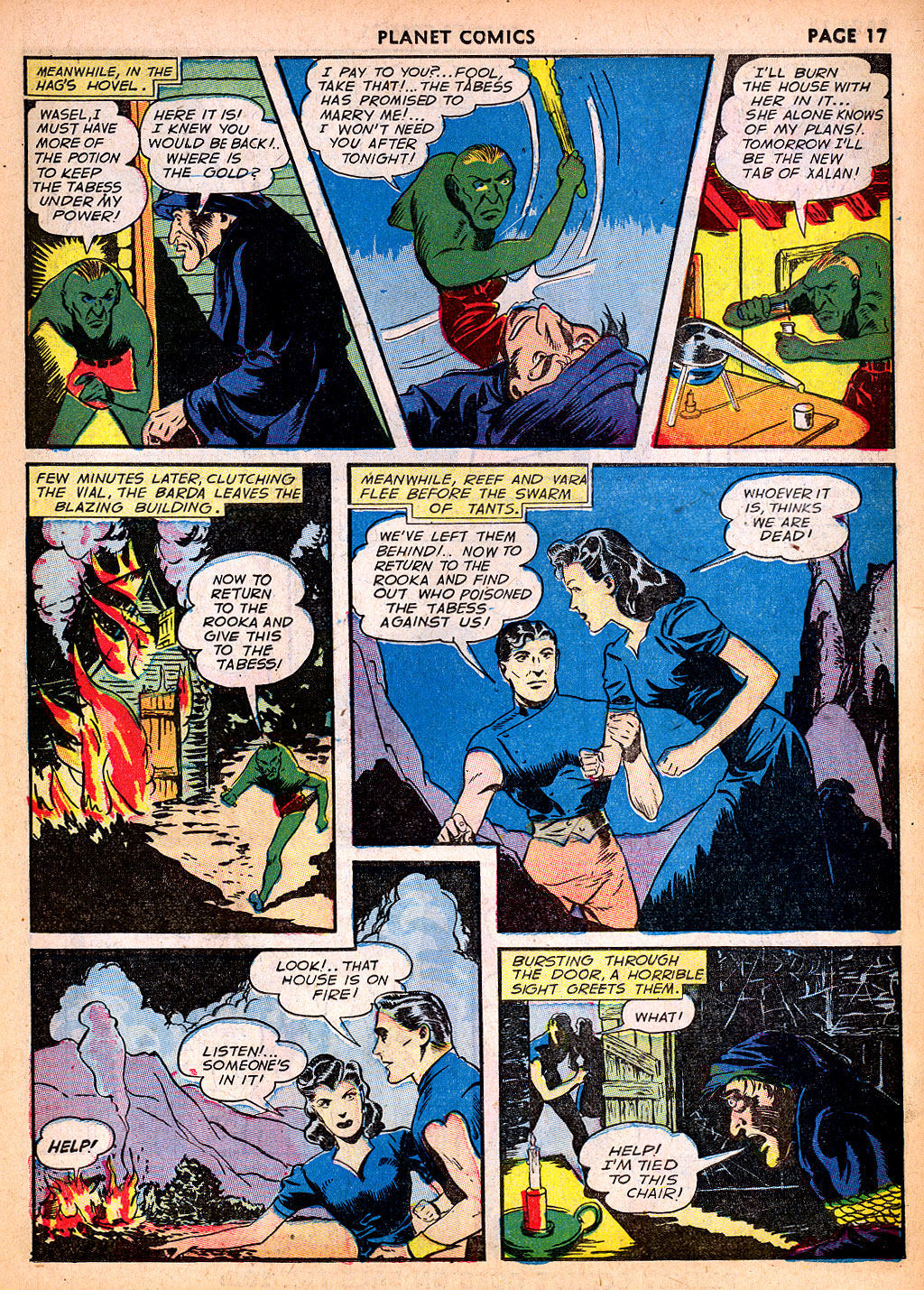 Planet Comics #22 (Fiction House), page 19. Public domain (US).