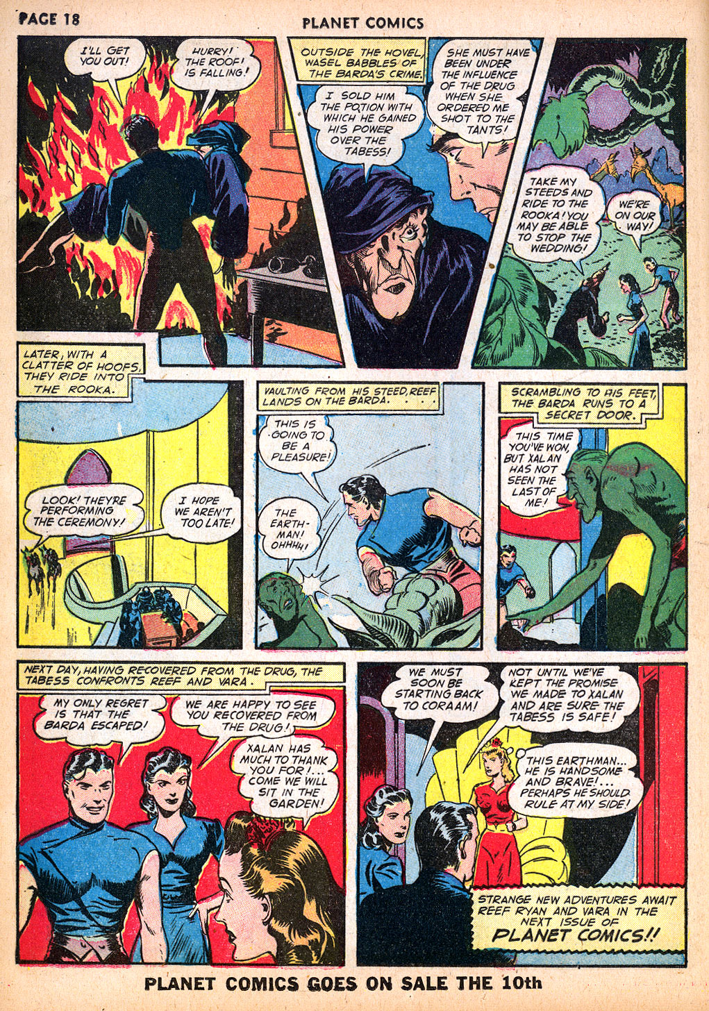 Planet Comics #22 (Fiction House), page 20. Public domain (US).