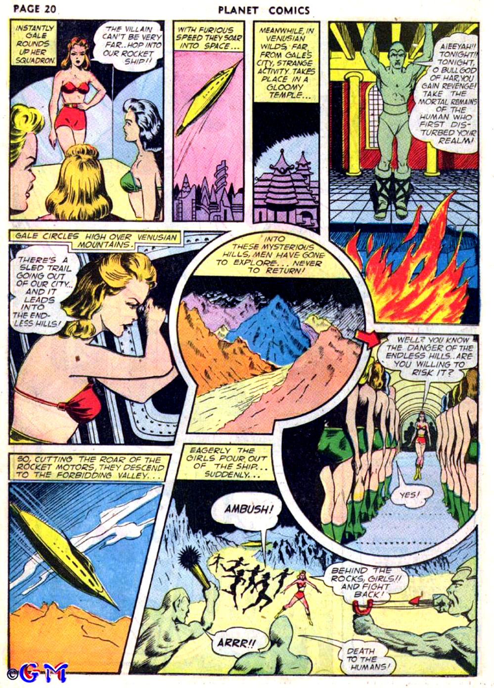 Planet Comics #22 (Fiction House), page 22. Public domain (US).