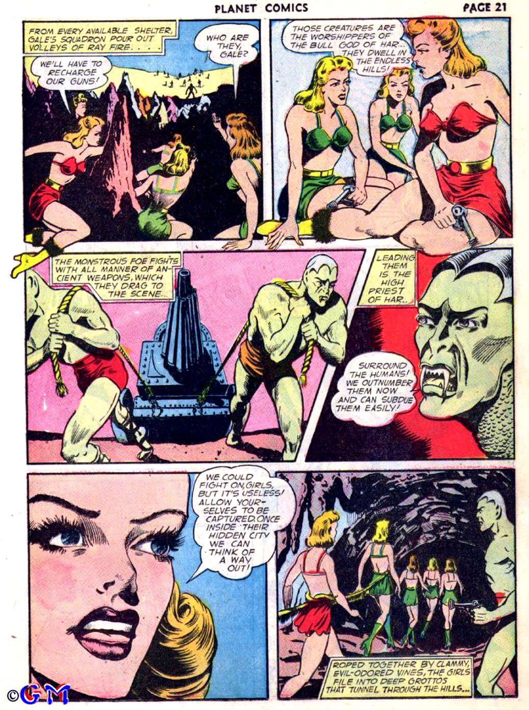 Planet Comics #22 (Fiction House), page 23. Public domain (US).
