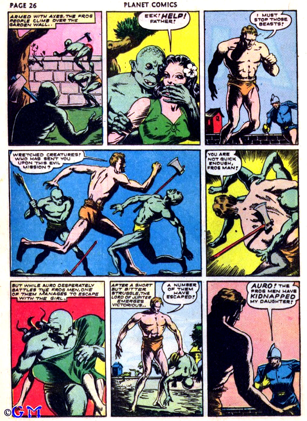 Planet Comics #22 (Fiction House), page 28. Public domain (US).