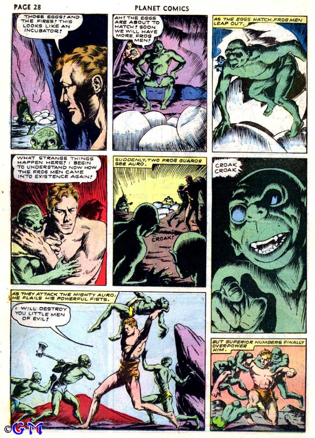 Planet Comics #22 (Fiction House), page 30. Public domain (US).