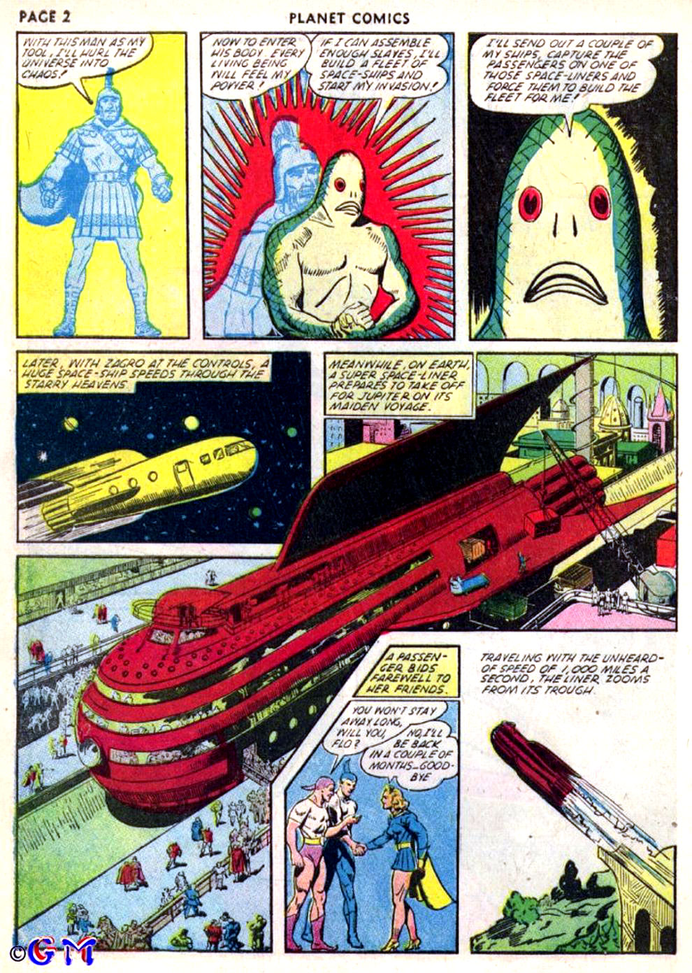 Planet Comics #22 (Fiction House), page 4. Public domain (US).