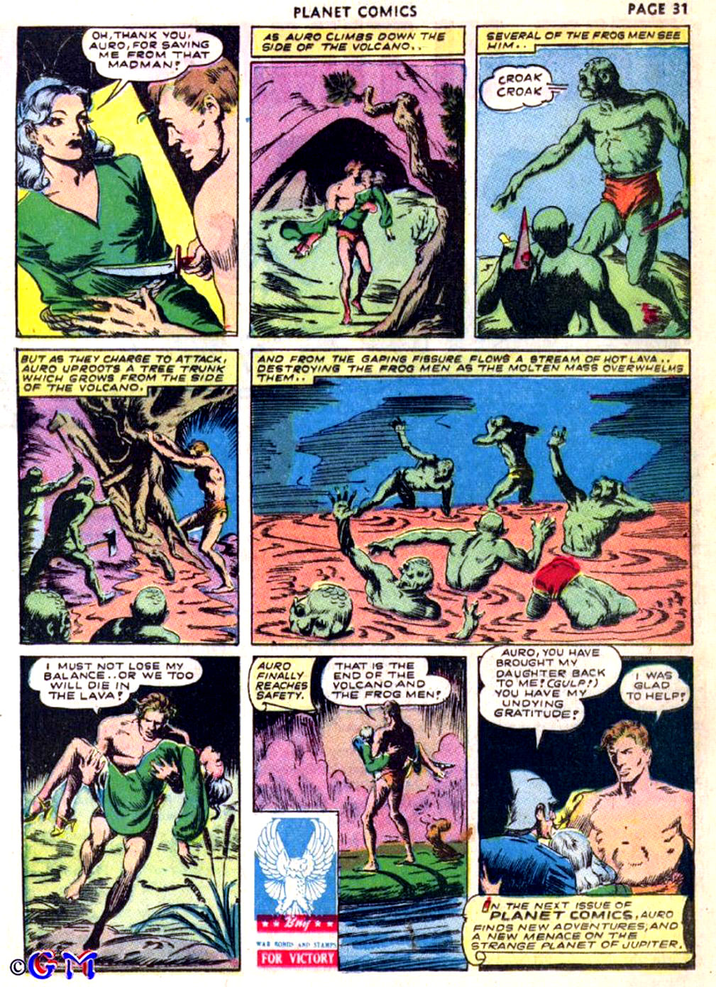 Planet Comics #22 (Fiction House), page 33. Public domain (US).