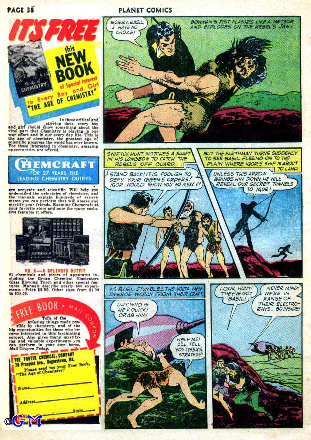 Planet Comics #22 (Fiction House), page 39. Public domain (US).