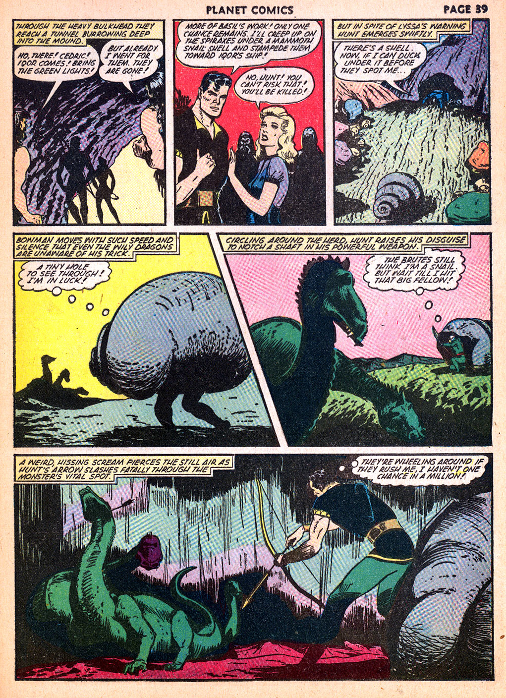 Planet Comics #22 (Fiction House), page 40. Public domain (US).