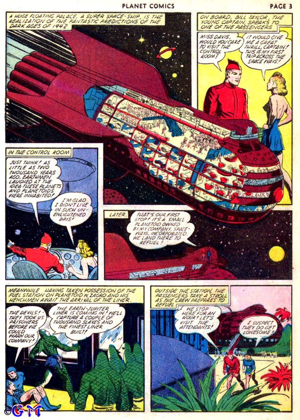 Planet Comics #22 (Fiction House), page 5. Public domain (US).