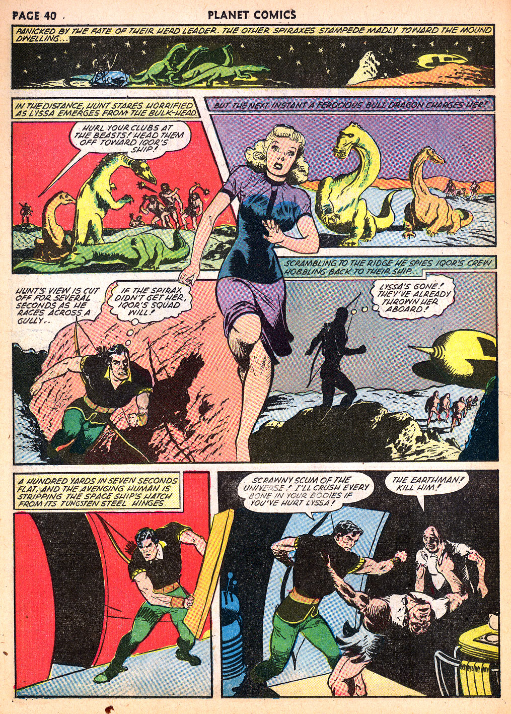 Planet Comics #22 (Fiction House), page 41. Public domain (US).