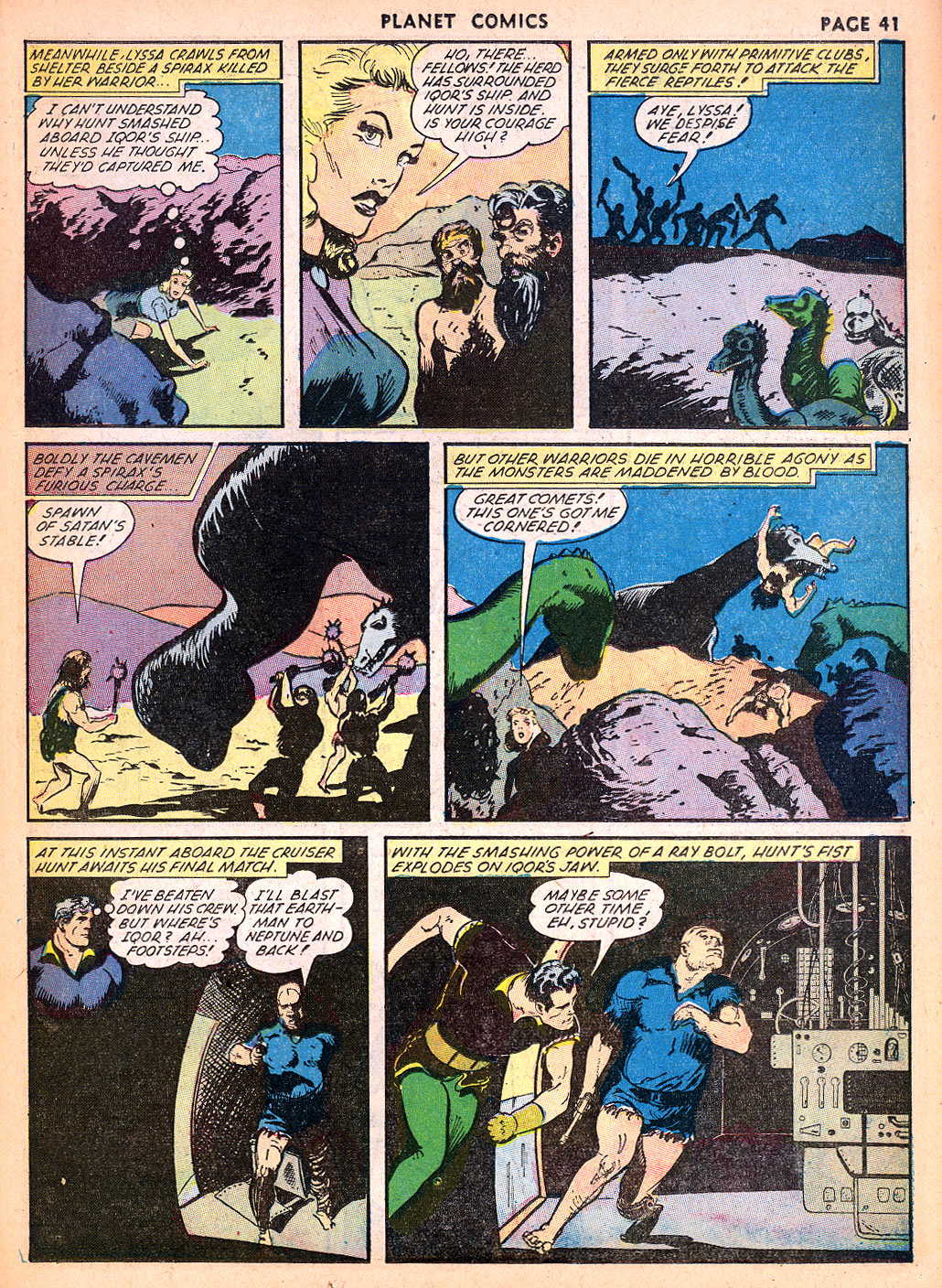 Planet Comics #22 (Fiction House), page 42. Public domain (US).
