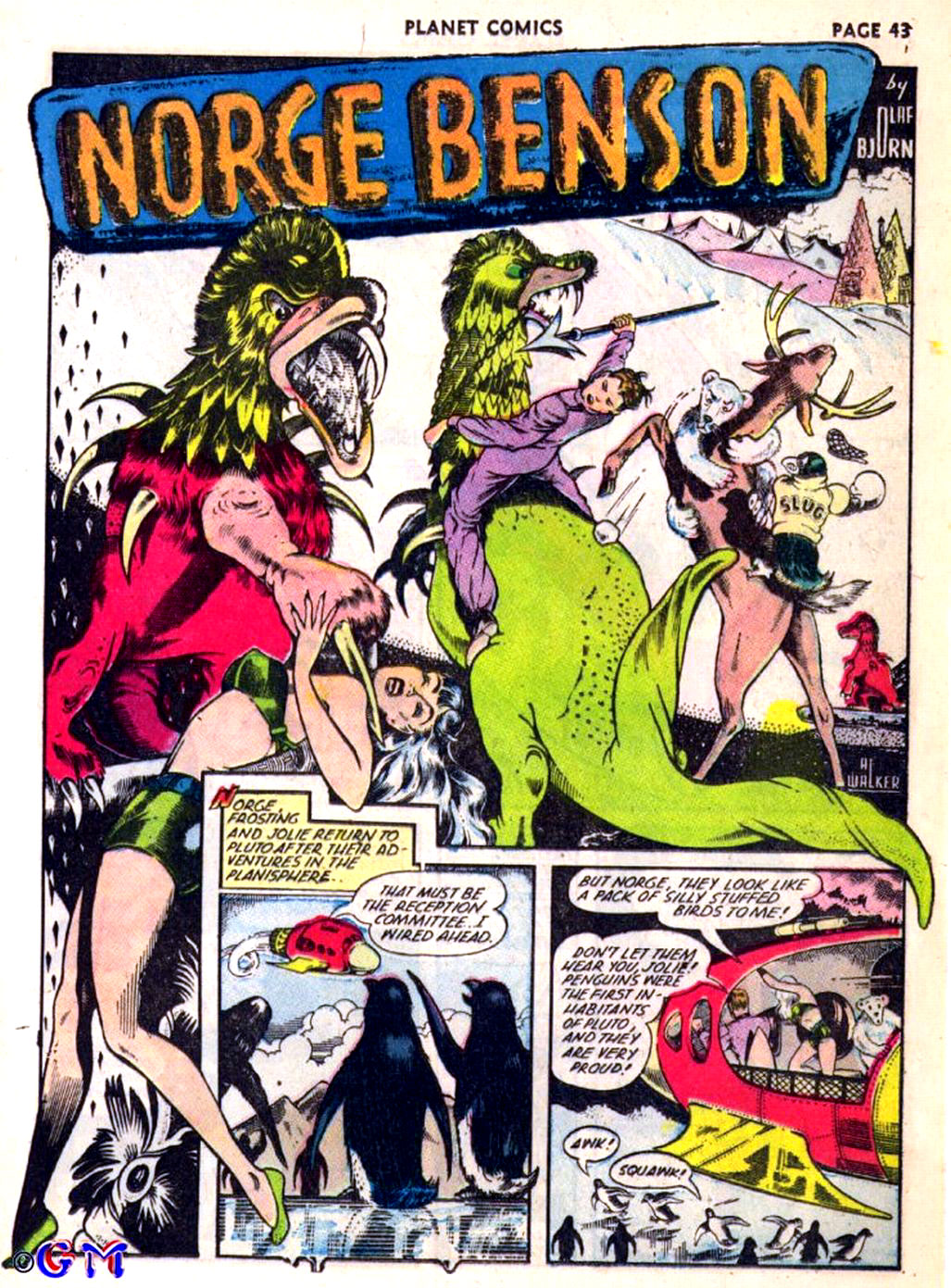 Planet Comics #22 (Fiction House), page 44. Public domain (US).