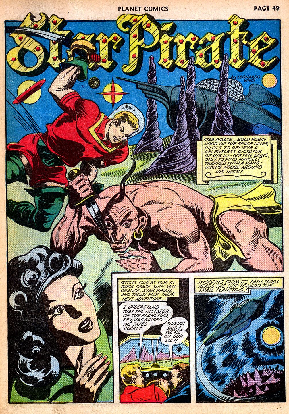 Planet Comics #22 (Fiction House), page 50. Public domain (US).