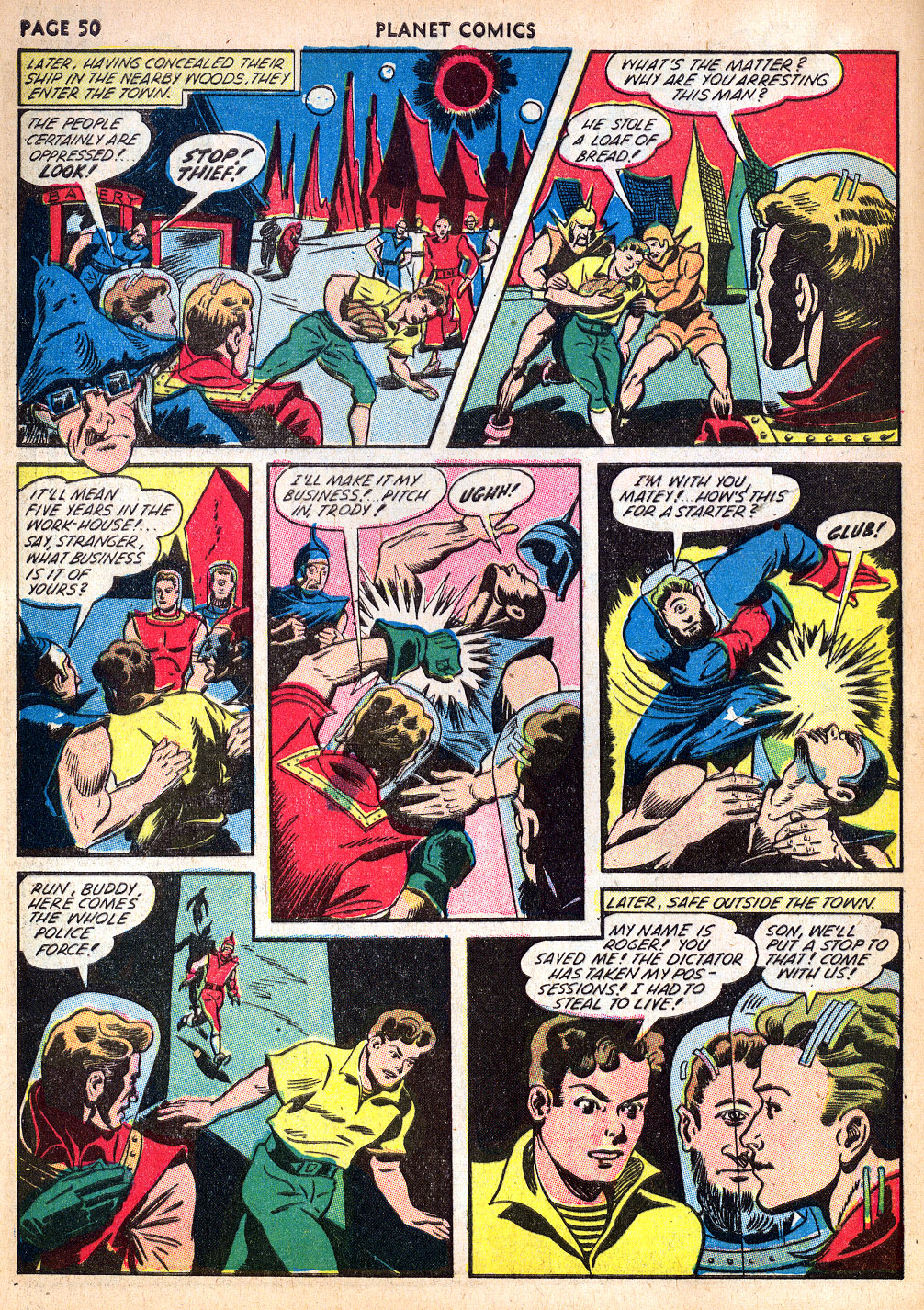 Planet Comics #22 (Fiction House), page 51. Public domain (US).