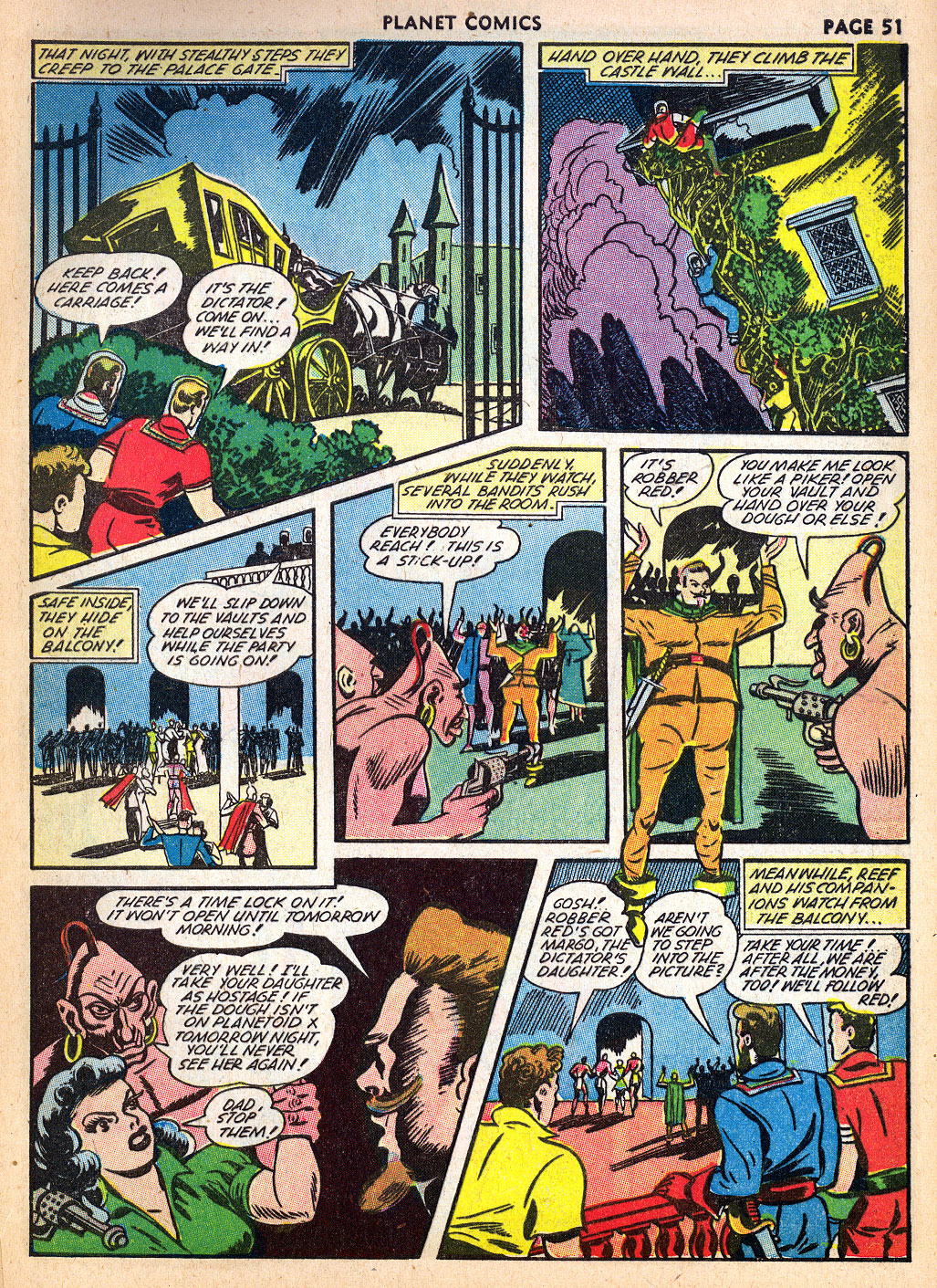 Planet Comics #22 (Fiction House), page 52. Public domain (US).