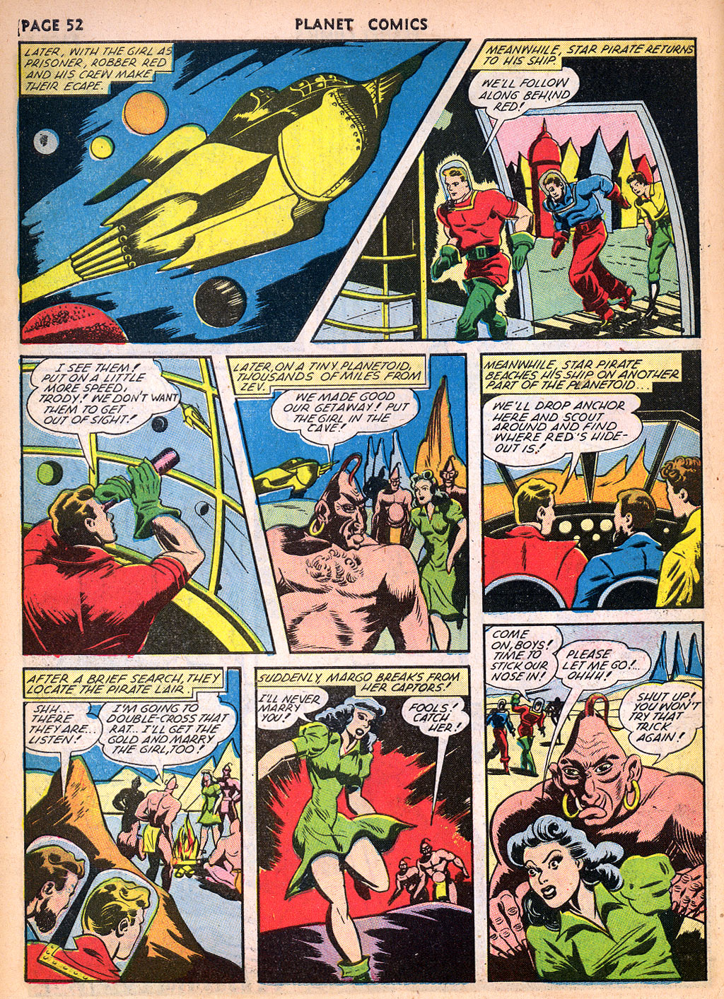 Planet Comics #22 (Fiction House), page 53. Public domain (US).