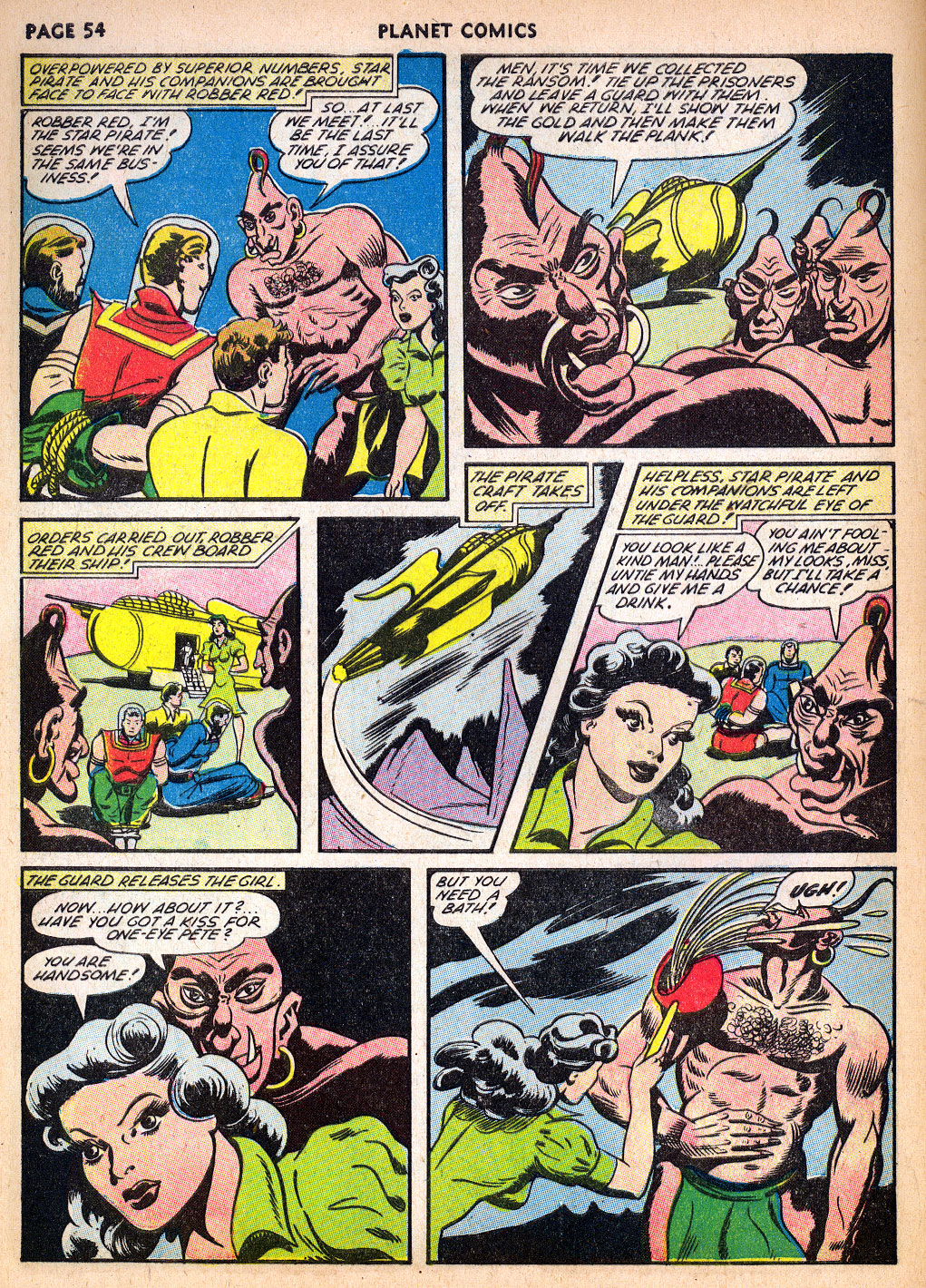 Planet Comics #22 (Fiction House), page 55. Public domain (US).