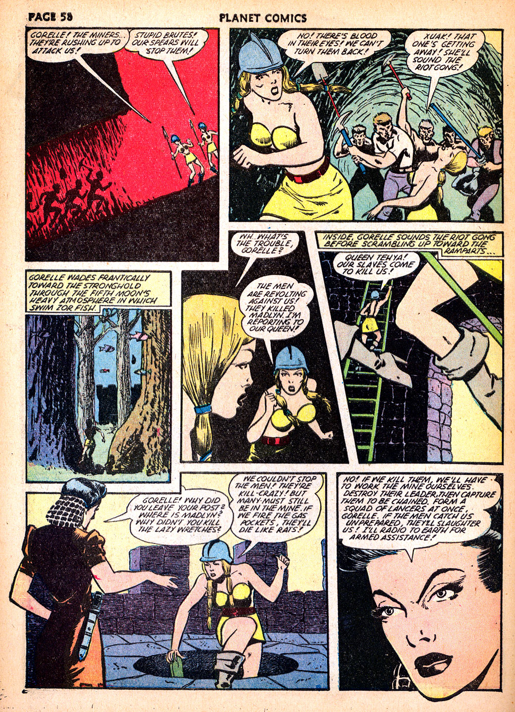 Planet Comics #22 (Fiction House), page 59. Public domain (US).
