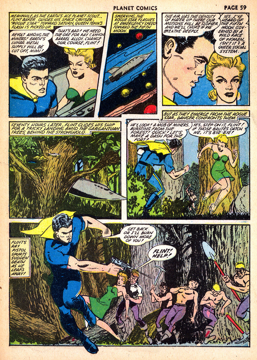 Planet Comics #22 (Fiction House), page 60. Public domain (US).