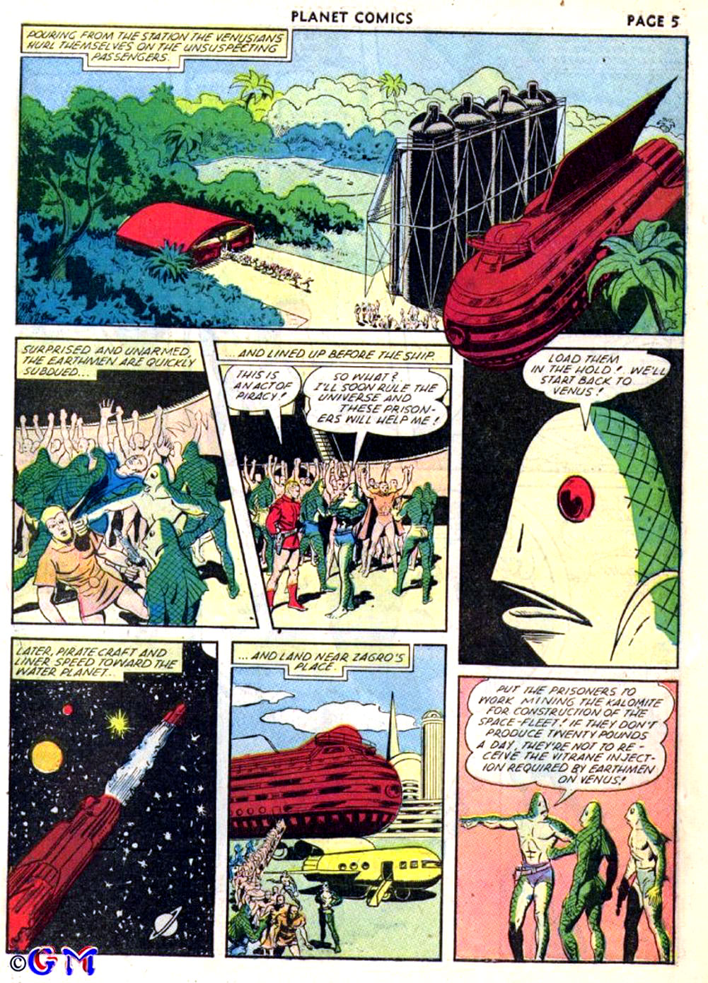 Planet Comics #22 (Fiction House), page 7. Public domain (US).