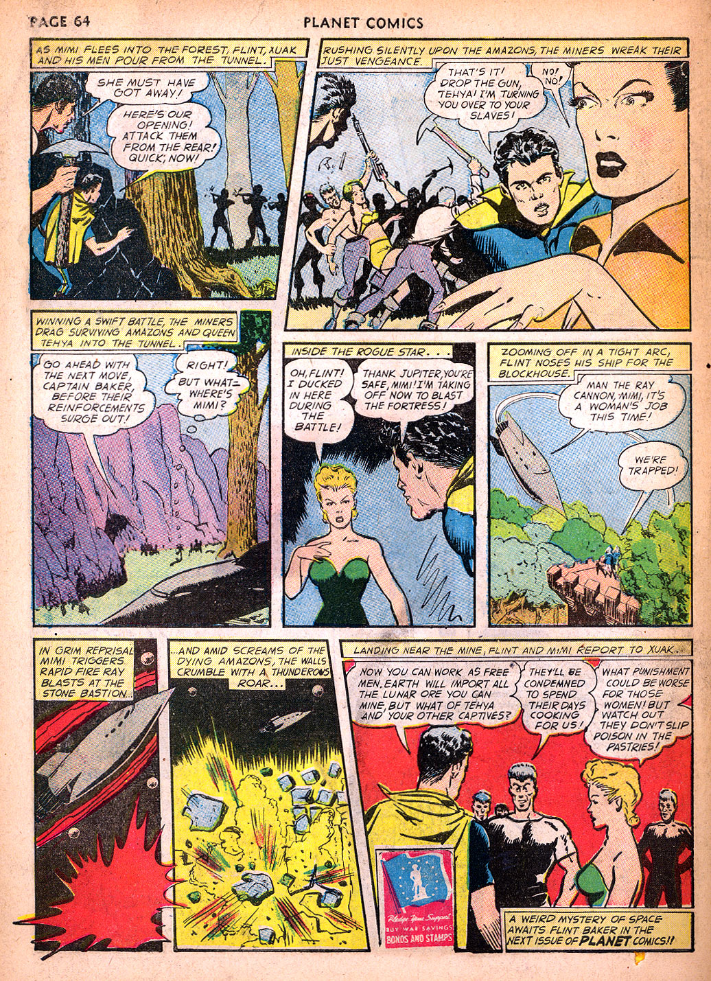 Planet Comics #22 (Fiction House), page 65. Public domain (US).