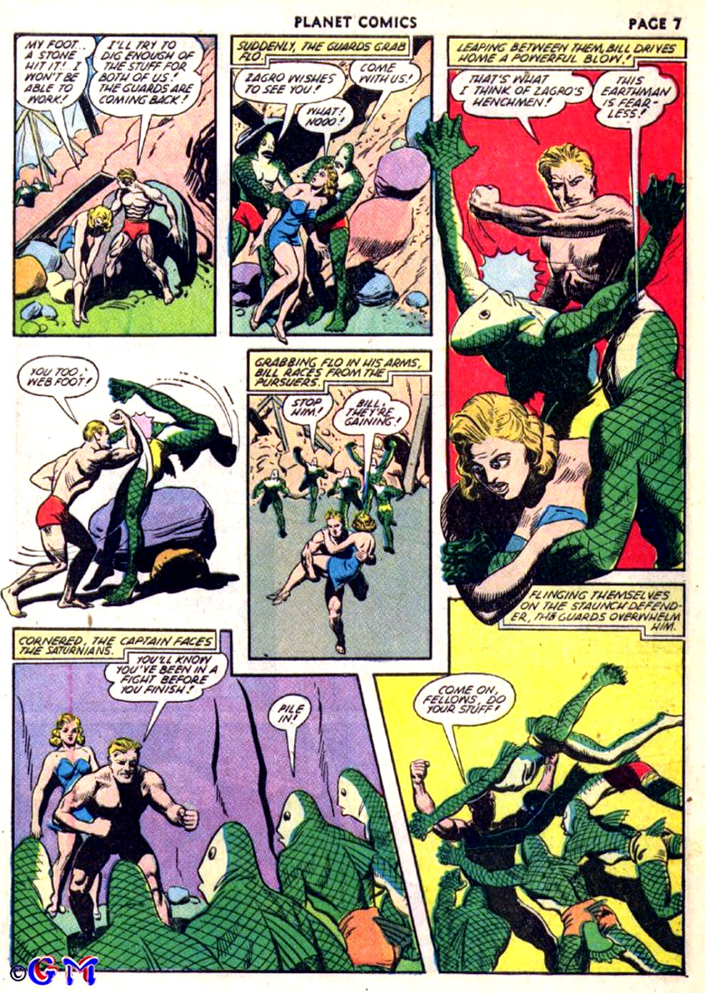 Planet Comics #22 (Fiction House), page 9. Public domain (US).