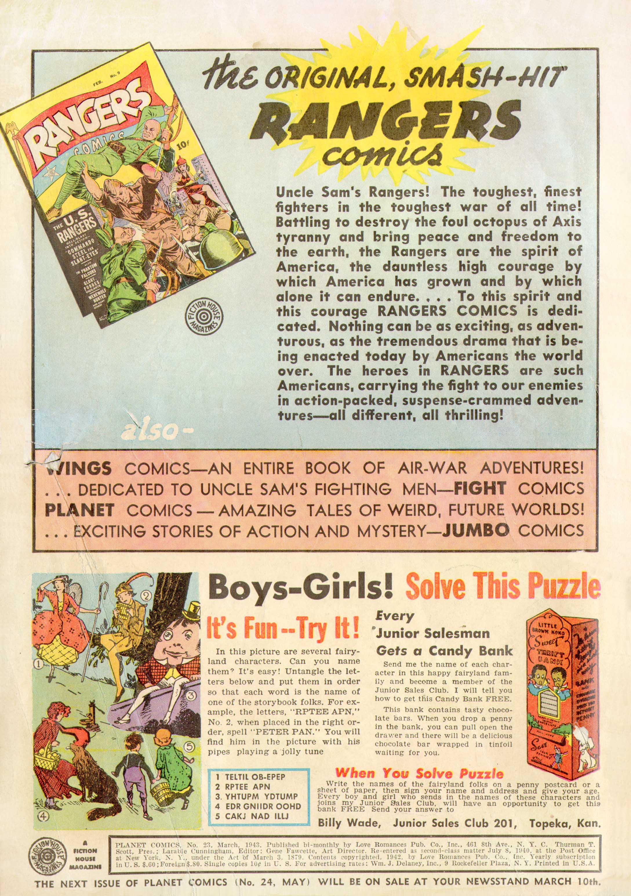 Planet Comics #23 (Fiction House), page 2. Public domain (US).