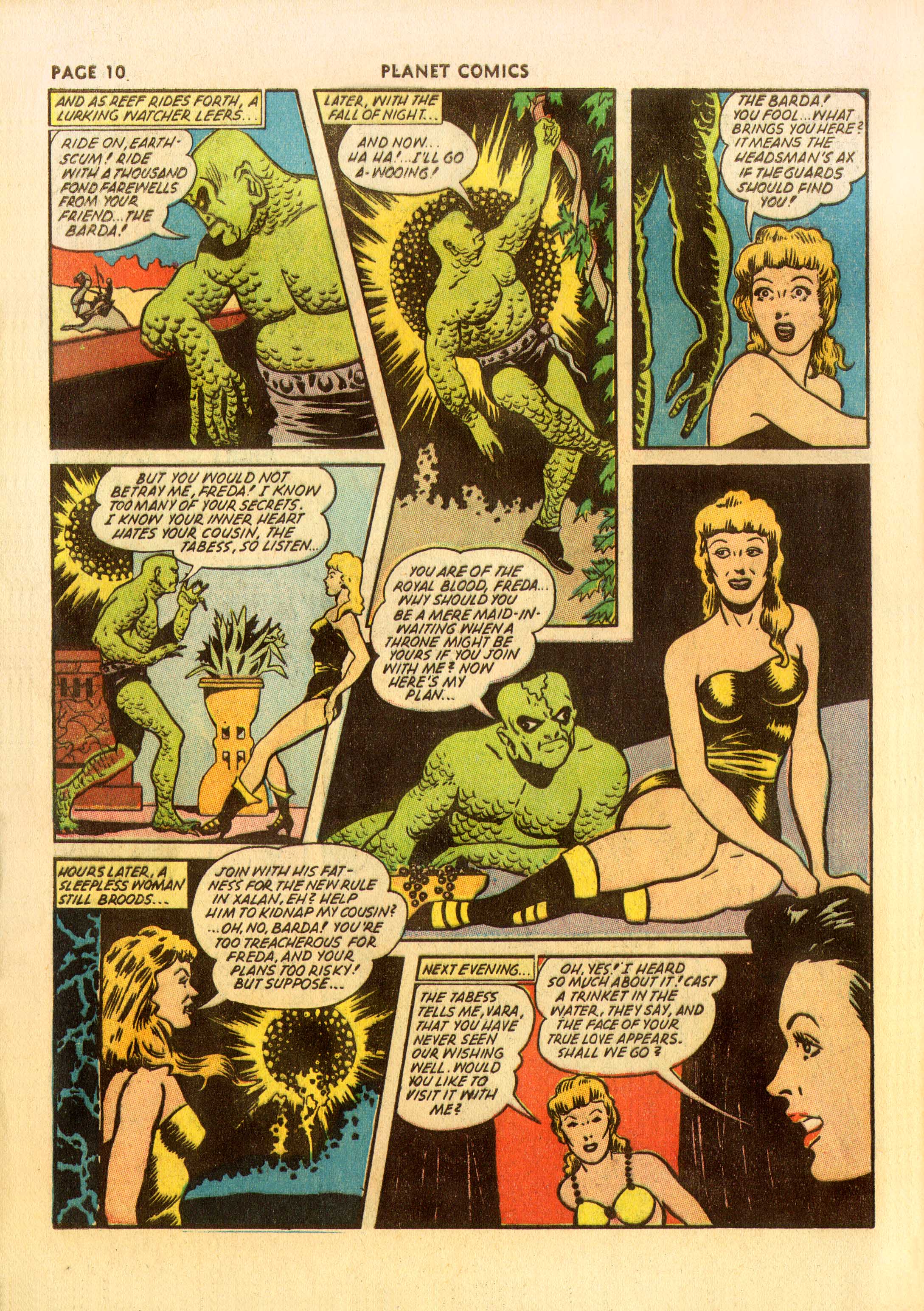 Planet Comics #23 (Fiction House), page 12. Public domain (US).