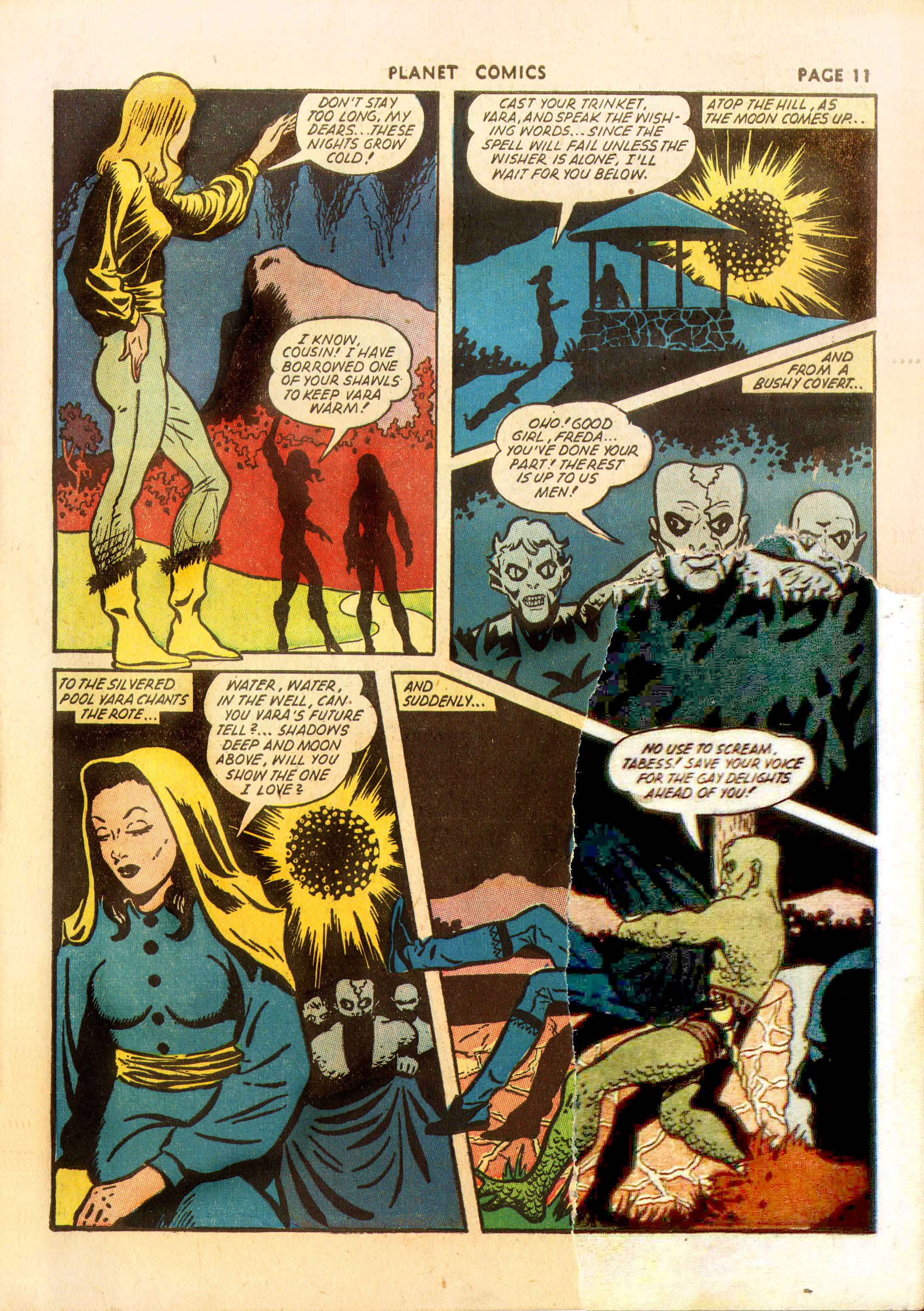 Planet Comics #23 (Fiction House), page 13. Public domain (US).