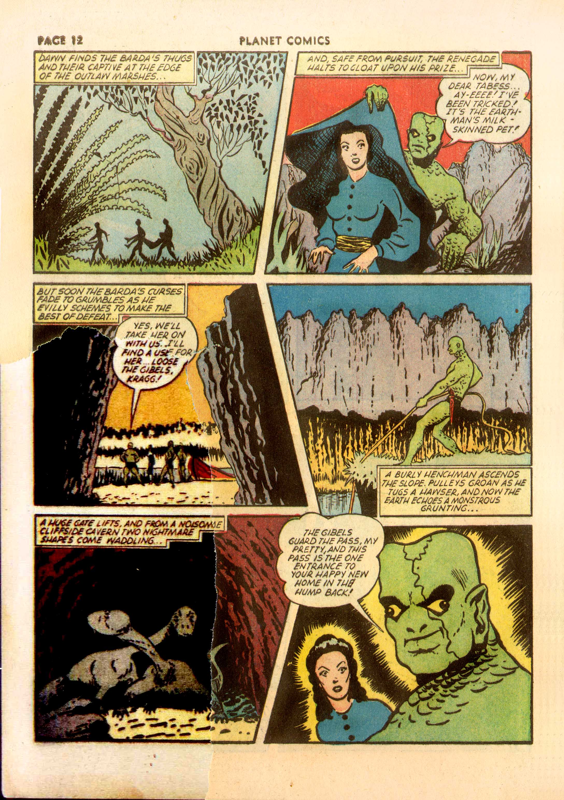 Planet Comics #23 (Fiction House), page 14. Public domain (US).