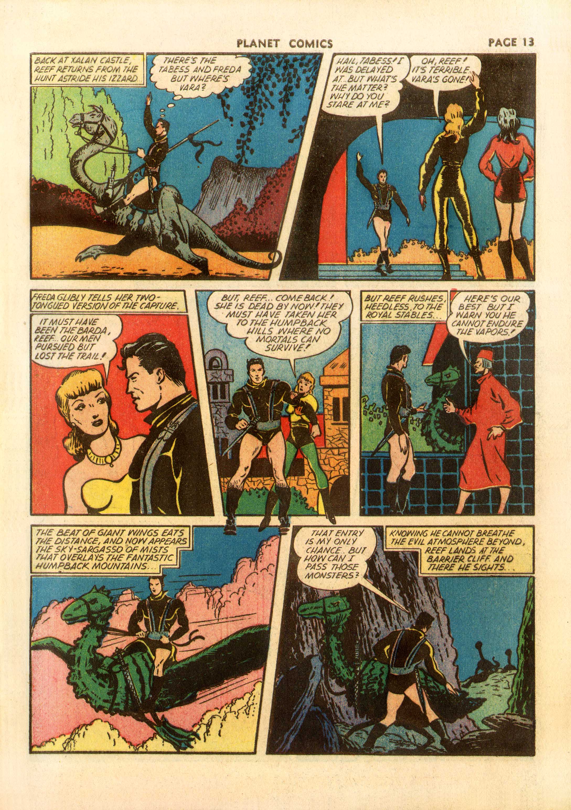 Planet Comics #23 (Fiction House), page 15. Public domain (US).